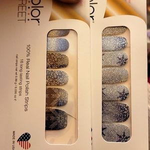 Lot of 2 Color street Snowflake glitter designs.  2 different styles